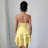 Strapless Solid Color Cake Mini Dress