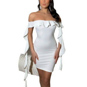 Off-Shoulder Tie Bodycon Dress